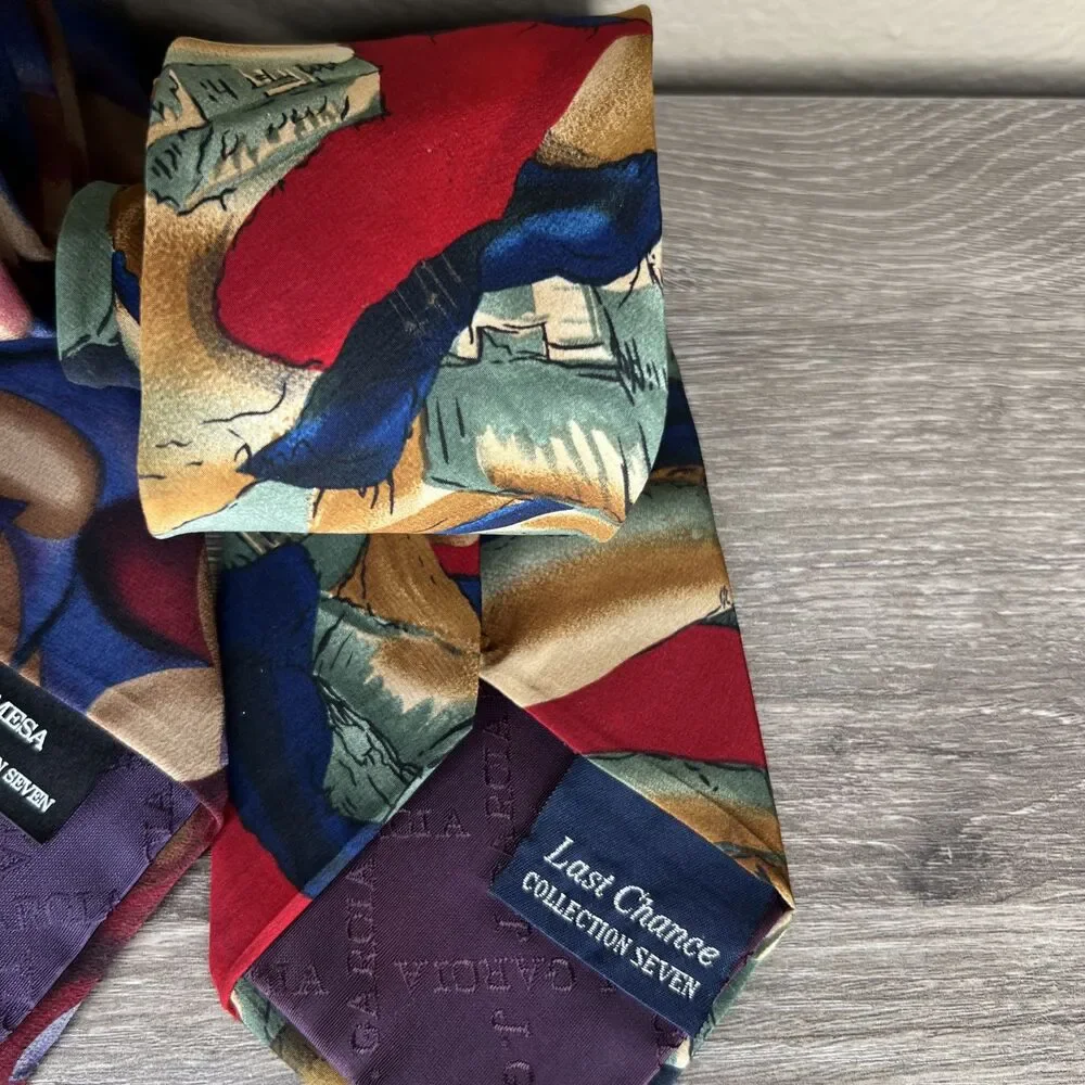 Lot of 4 Vintage Jerry J Garcia Collection Silk Neck Ties Watercolor Abstract